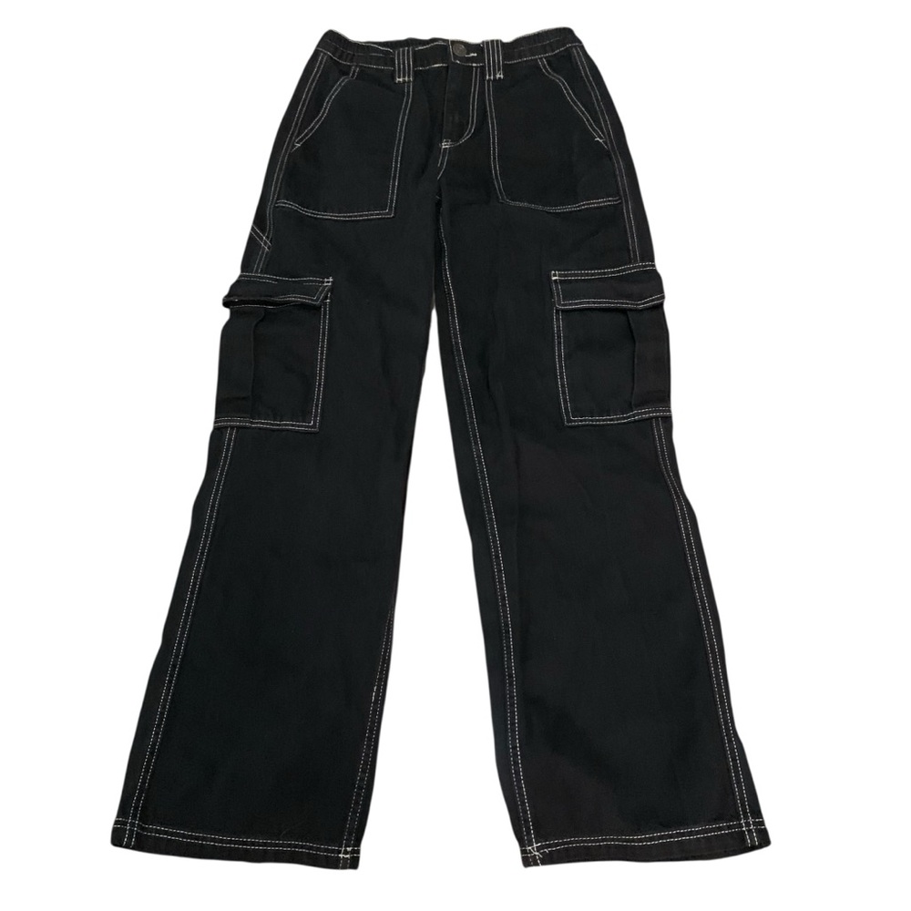 BDG Black White Stitch Flare & Wide Leg Size 27 Cargo Style Jeans